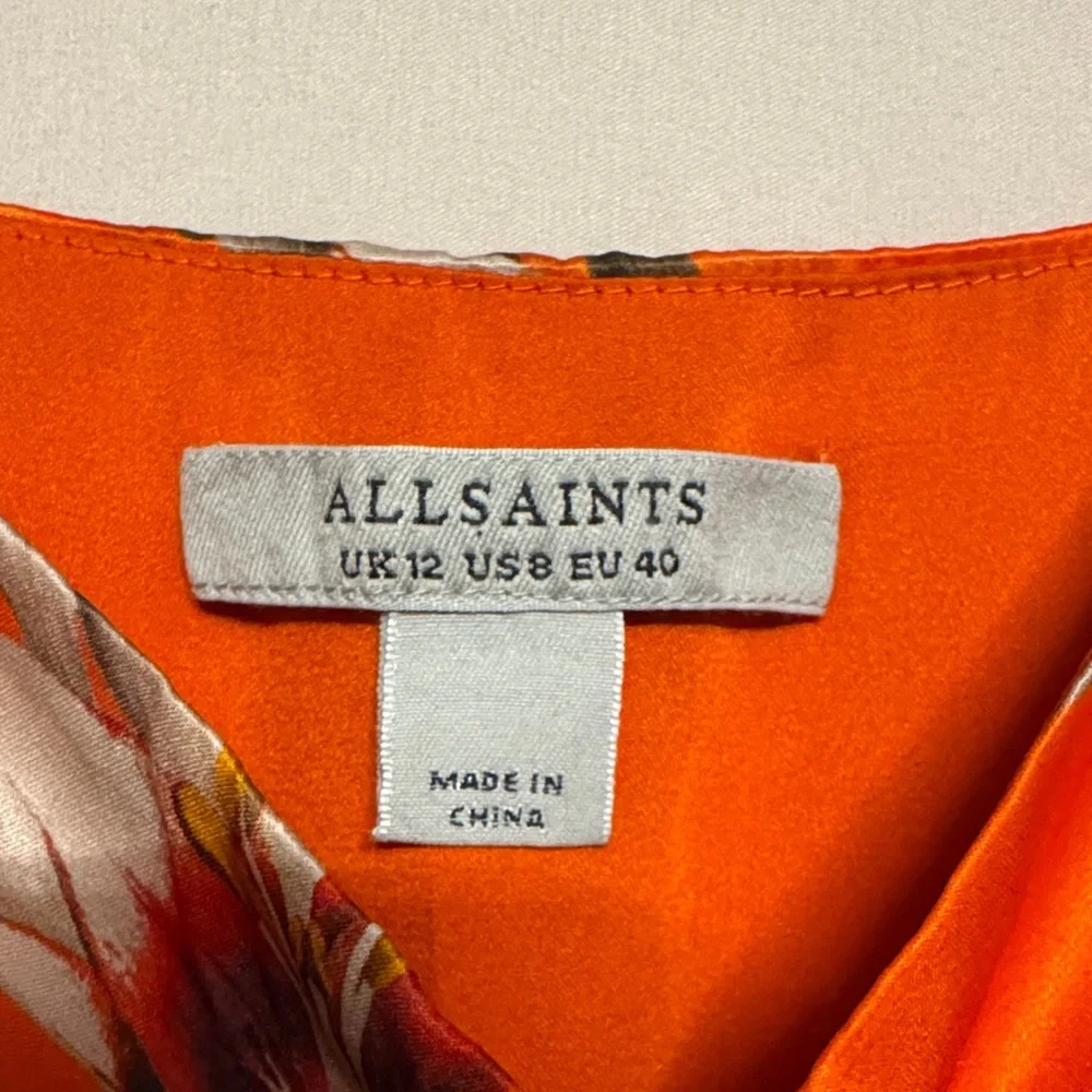 All Saints Alexia Dorada Sleeveless Floral Top, Size 8, Color Orange/Cream/green - Picture 2 of 10